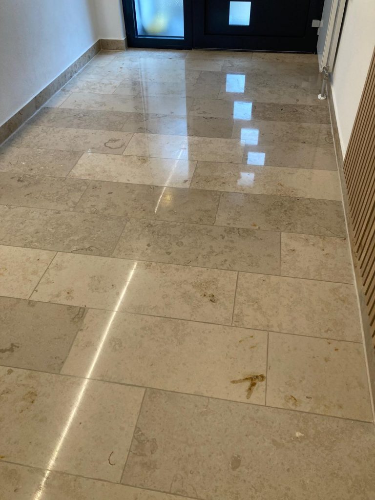 Marmor Boden Sanırrung nacher ( Fuge erneuern- schleıfen kristalisieren)